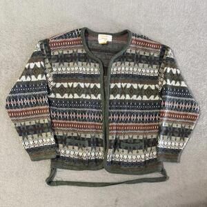 Vintage Checkerboard Cardigan Women’s XS Black White Knit Button Up Sweater